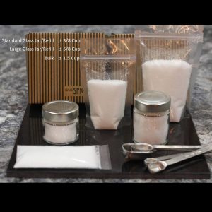 Standard Glass Jar/Refill ~3/8 Cup,Large Glass Jar/Refill ~5/8 Cup, Bulk ~1.5 Cup